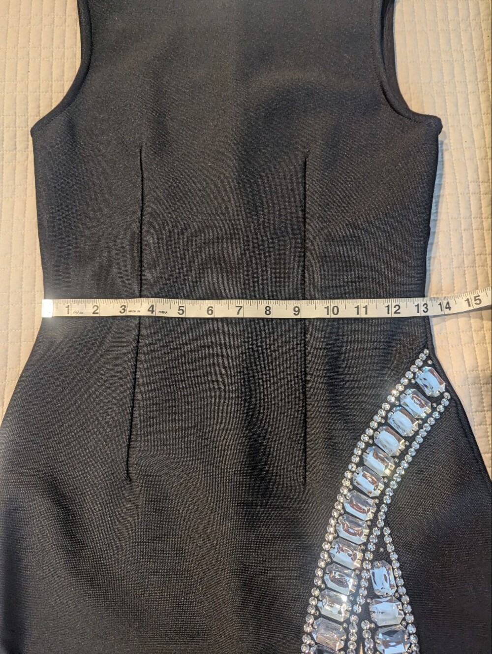 BELLA BARNET Kianala Bandage Sleeveless High Neck Rhinestone  Mini Dress Small - Picture 8 of 9
